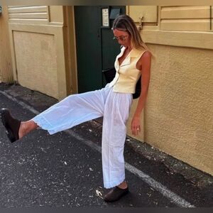 LANEWAY THE LABEL Cotton White Antique Summer Pants Size XL